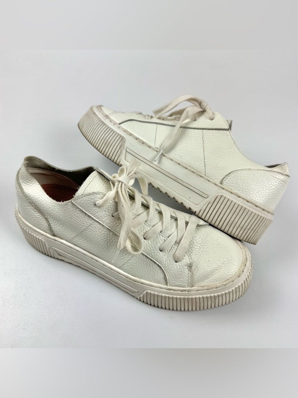 Crown Vintage Mandie Platform Casual Sneaker Lace Women Size 8.5 M White Leather